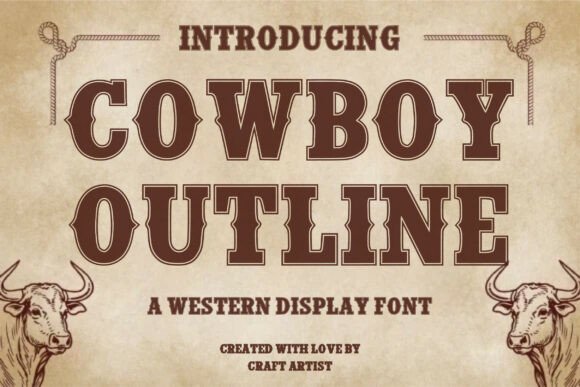 Cowboy Outline: The Bold Western Typeface for Rugged Design