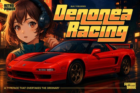 Denonea Racing: A Typeface Built for Speed and Style