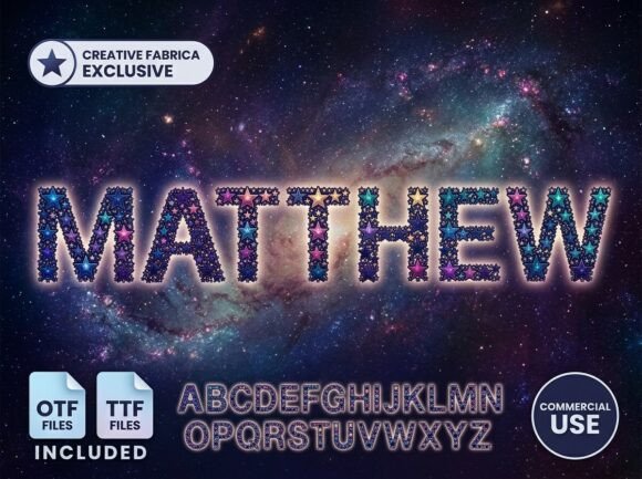Matthew: A Celestial Display Font for Cosmic Projects